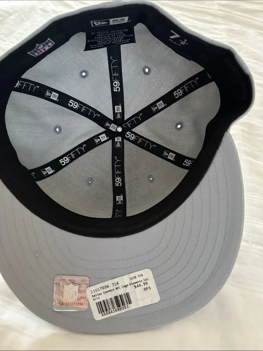 Dallas Cowboys New Era Light Gray Fitted Hat